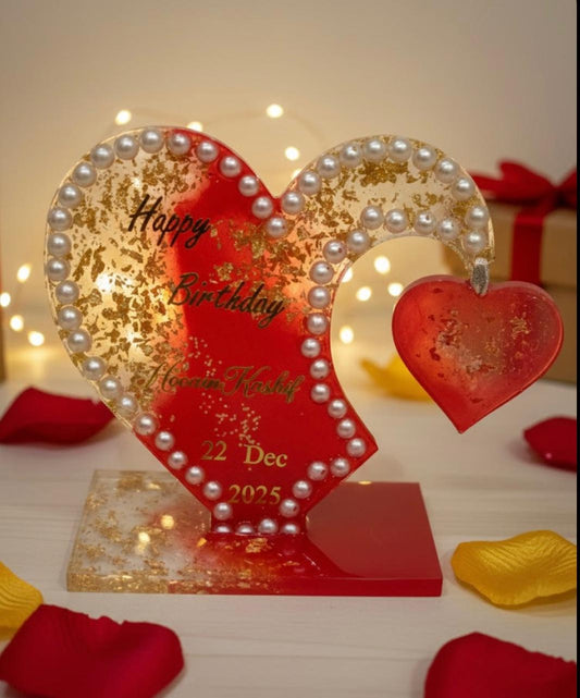 Personalized Heart Resin Gift – Custom Birthday Keepsake